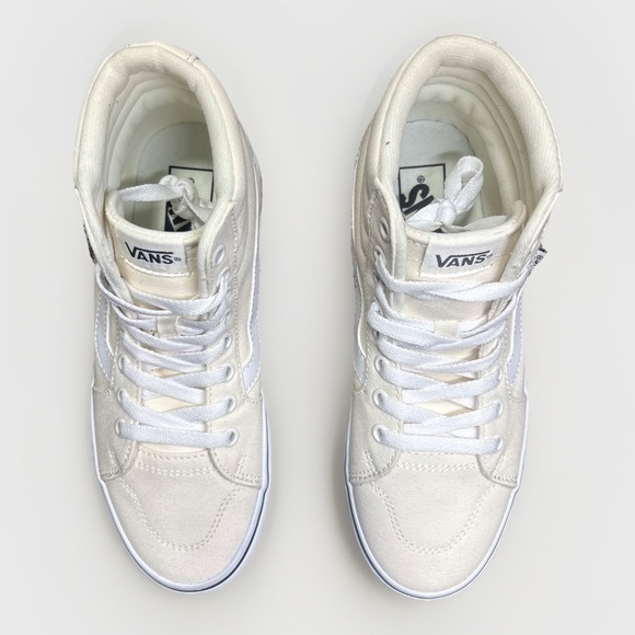 Vans Filmore Hi Top - Cream Color Canvas - Embroidered Butterflies - Women's 7.5 - Picture 2 of 7